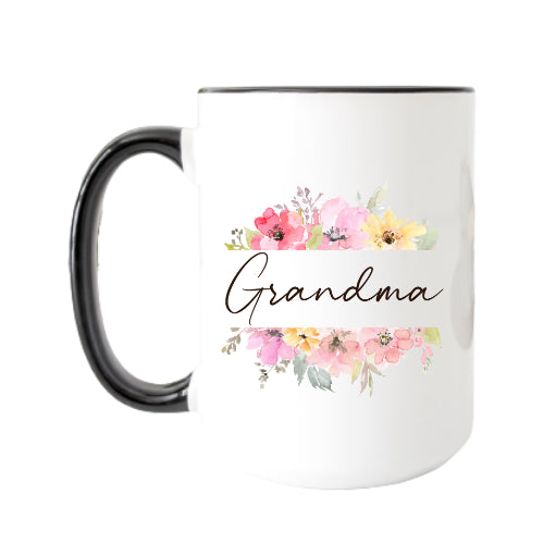 Grandma floral mug