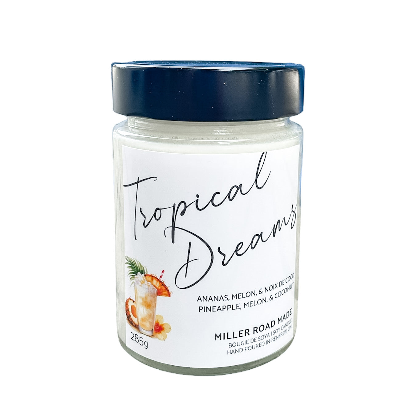 Tropical Dreams summer soy candle - pineapple, melon, & coconut scented candle