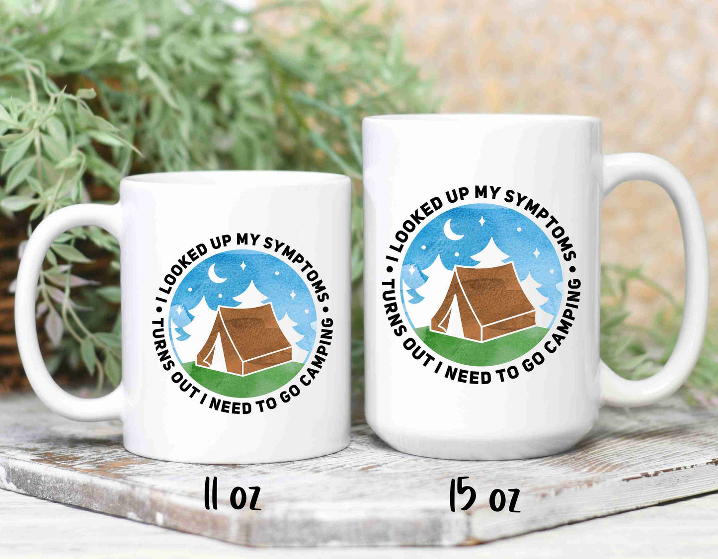 Watercolour camping mug in 2 sizes