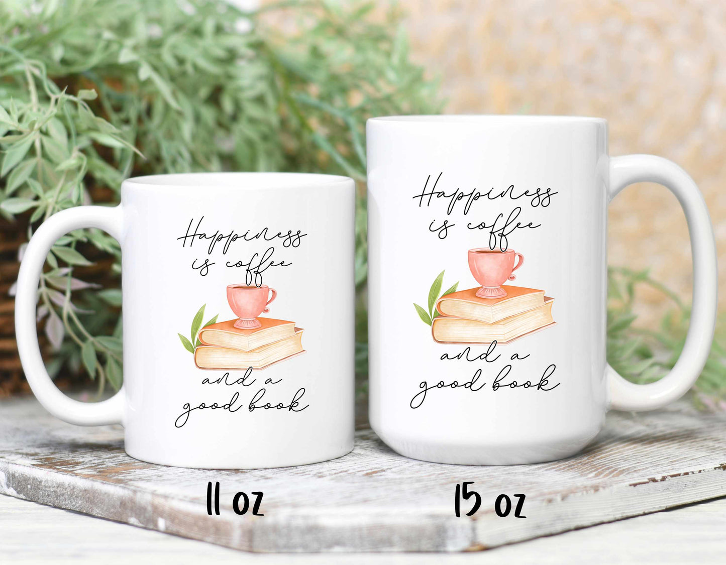 Coffee and a good book - mug in 2 sizes