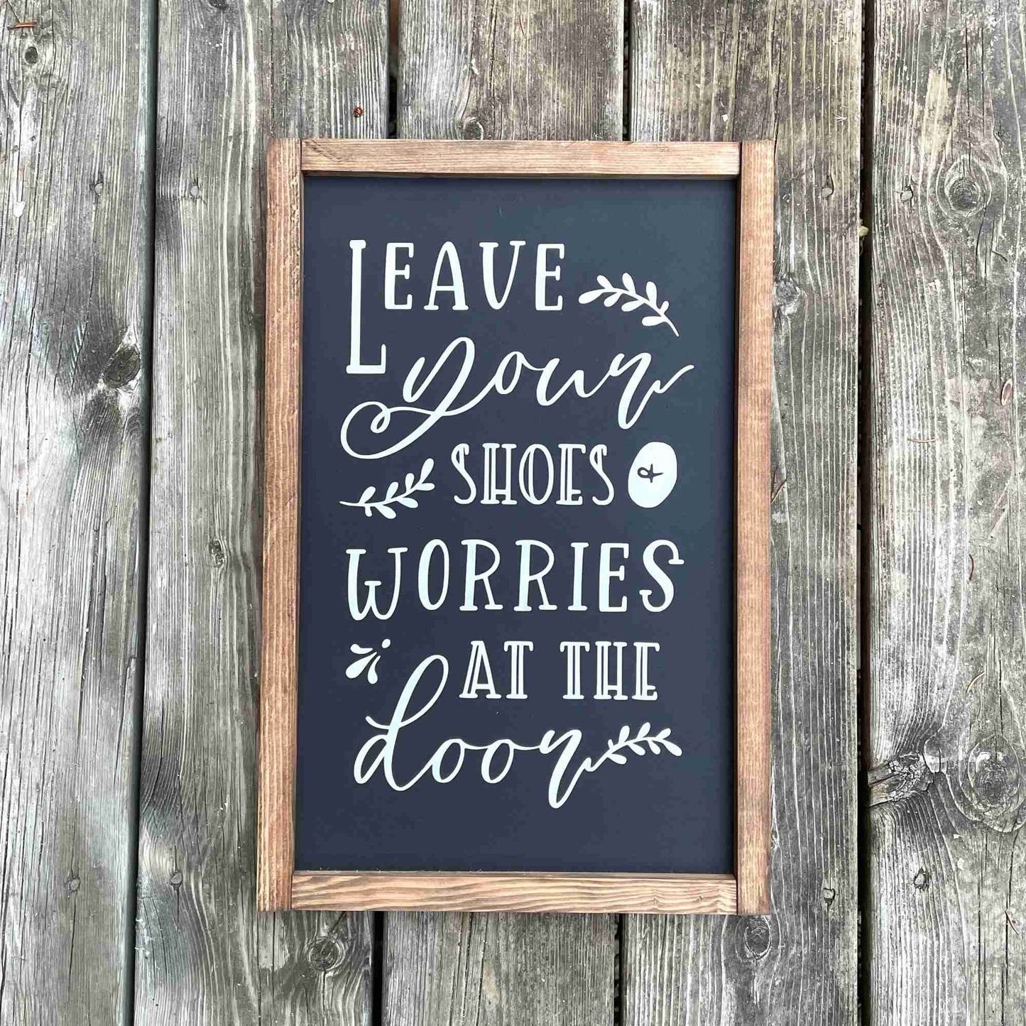 Leave Your Shoes - Framed Wood Sign