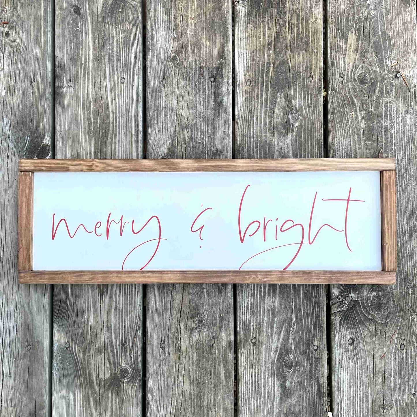 Merry & Bright - Framed Wood Sign