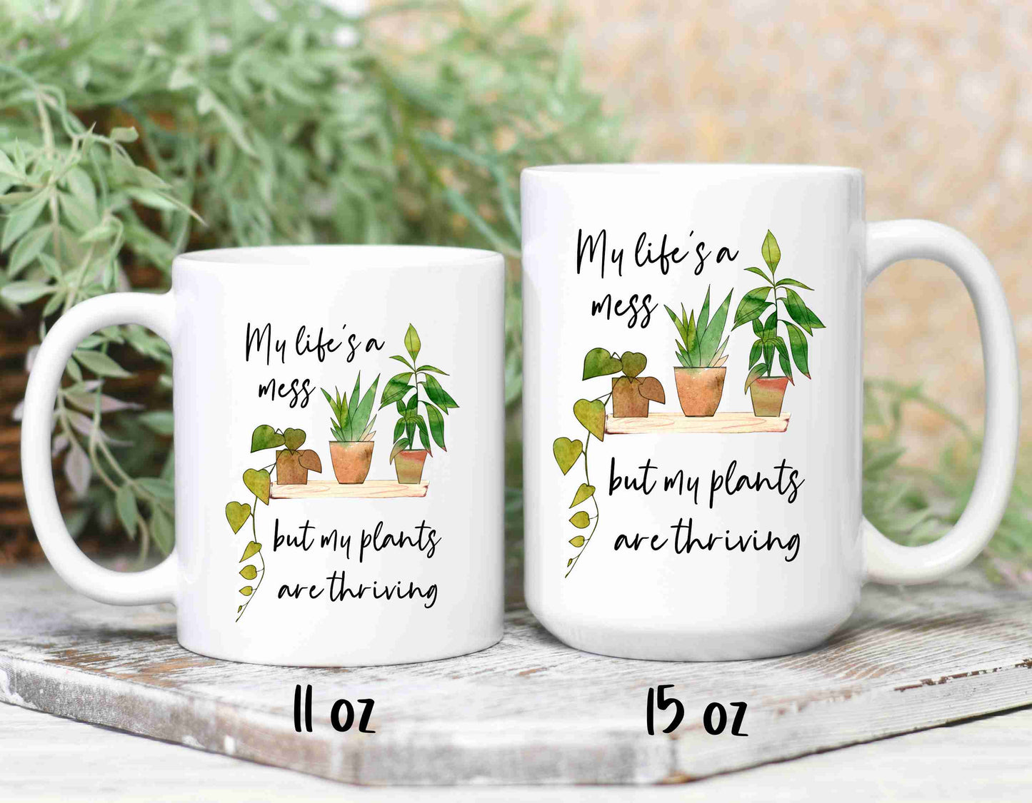 Plant lover mug gifts in two sizes