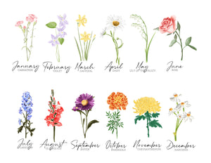 Birth month flowers overview