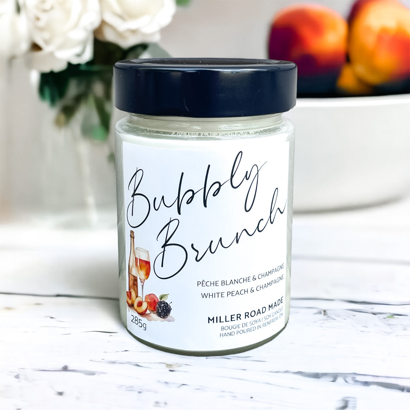 peach bellini scented soy candle