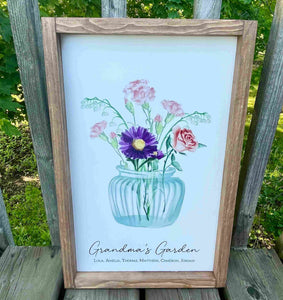Mother's Day gift for Mom or Grandma with family birth flowers