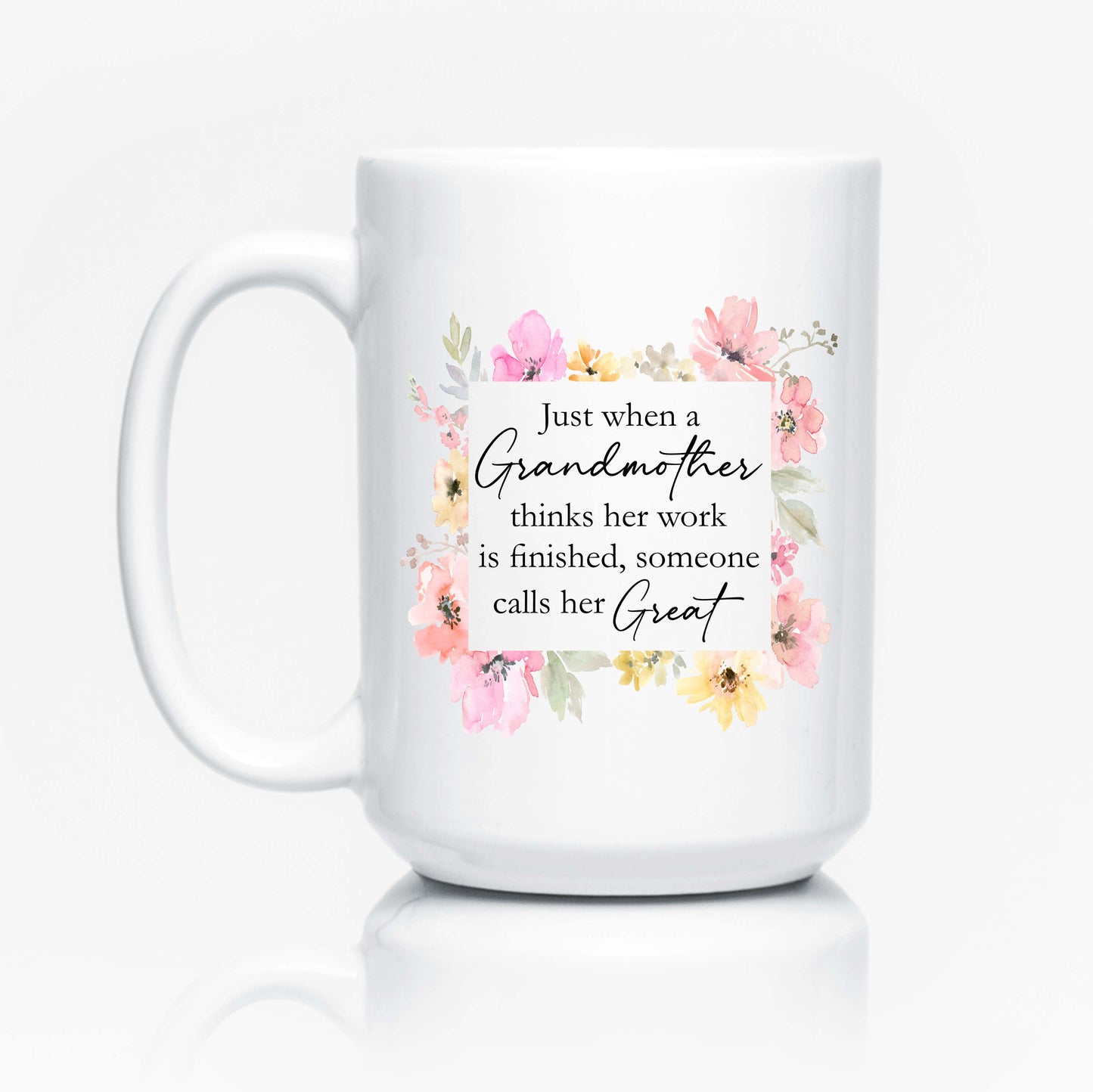 Great Grandmother floral mug