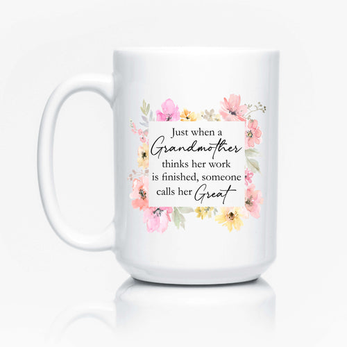 Great Grandmother floral mug