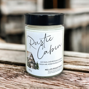 rustic cabin scented soy candle