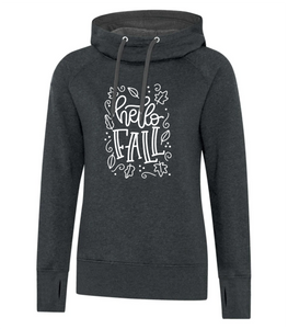 Hello Fall - Women's Hooded Sweatshirt in BLack