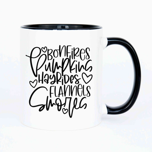 Bonfires, pumpkins, hayrides, flannels, smores mug