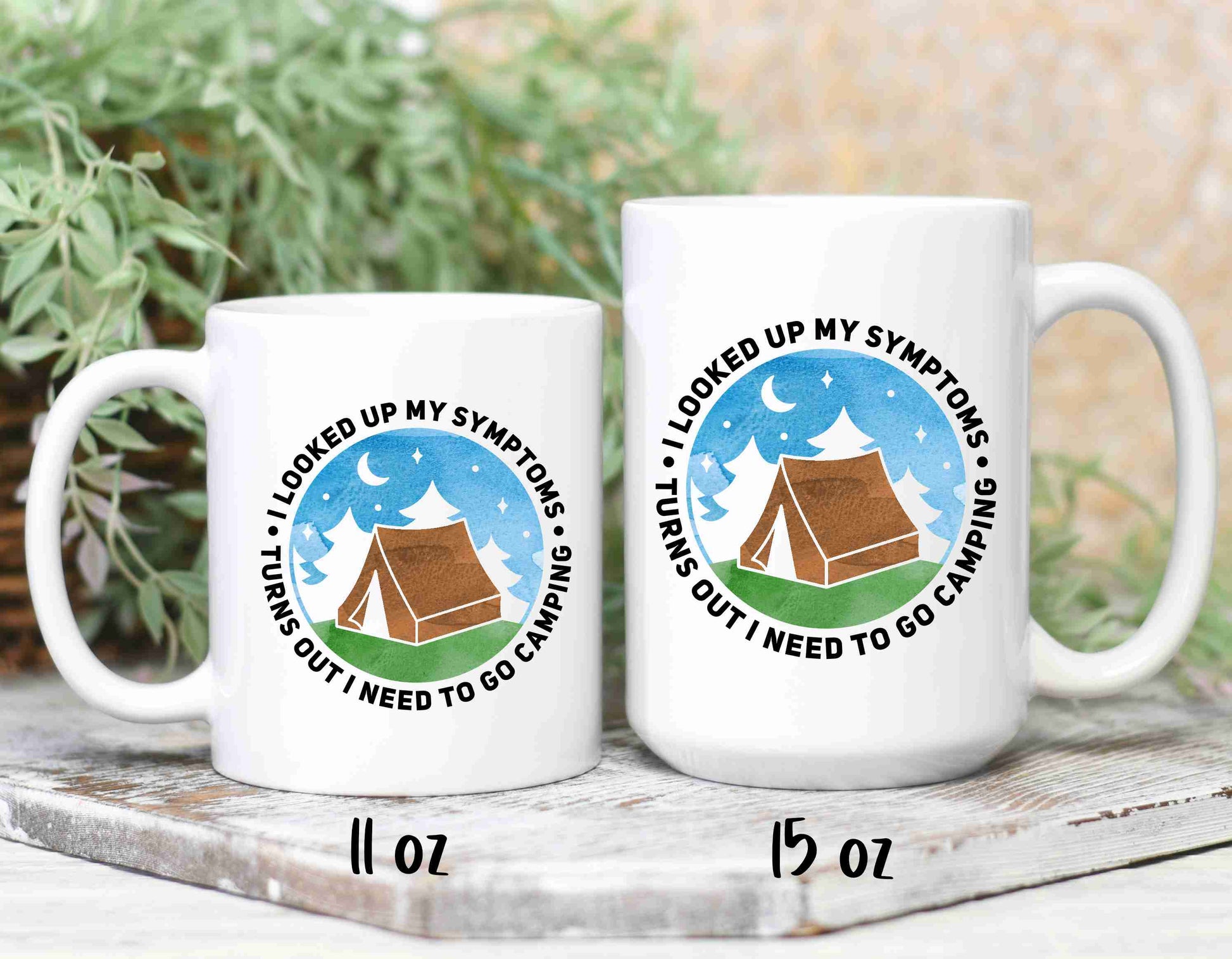 Watercolour camping mug in 2 sizes
