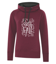 Load image into Gallery viewer, Hello Fall - Women&#39;s Hooded Sweatshirt in Cardinal
