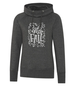 Hello Fall - Women's hooded sweatshirt in charcoal