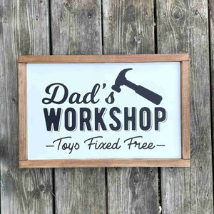 Dad's Workshop - Framed Wood Sign