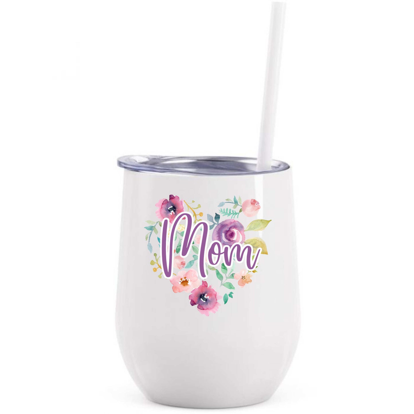 Floral Mom printed wine tumbler