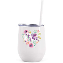 Load image into Gallery viewer, Floral Mom printed wine tumbler
