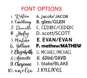 Personalized Tumbler Font Options