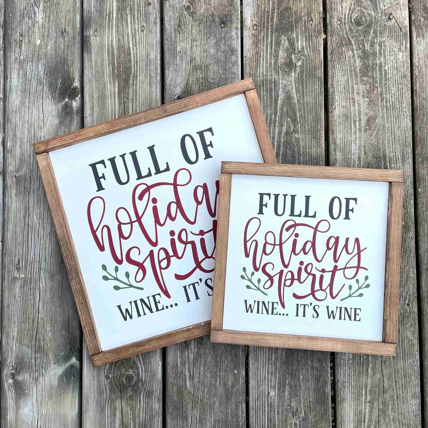 Holiday Spirit - Framed Wood Sign