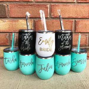wedding party matching wine tumblers