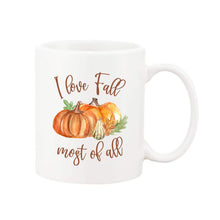 Load image into Gallery viewer, I love Fall most of all - ceramic mug
