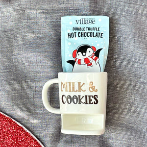 Kids Milk & Cookies mug with hot chocolate mix
