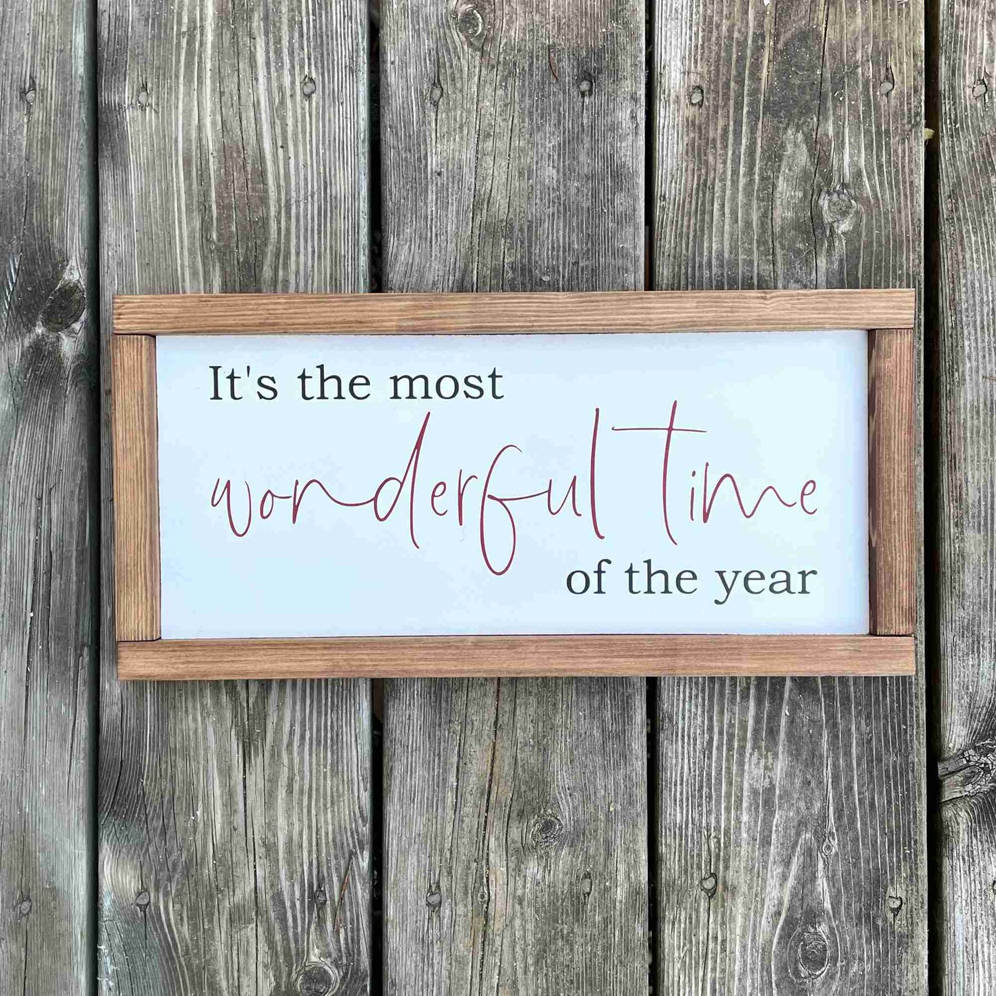 Wonderful Time - Framed Wood Sign
