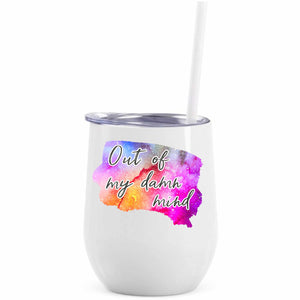 Out of my mind galaxy printed wine tumbler
