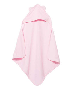 Infant pink hooded towel with ears