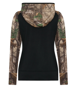 Back of Women's Hooded Sweatshirt with Realtree print