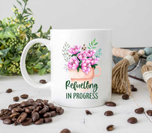 Load image into Gallery viewer, Printed coffee mug with flowers
