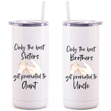 Load image into Gallery viewer, Sibling pregnancy announcement travel mugs
