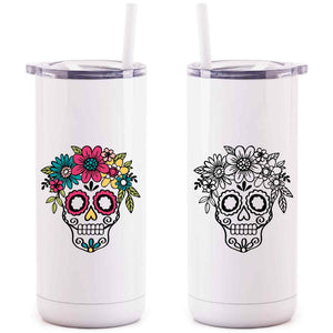 Day of the Dead Skull tumblers colour or black & white