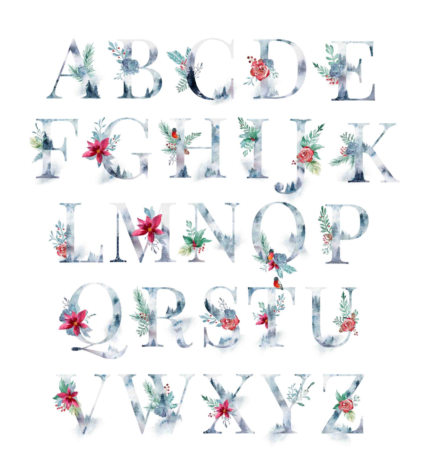 Winter Initial - Ornament