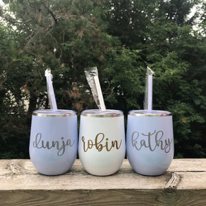lilac silver women's personalized tumblers