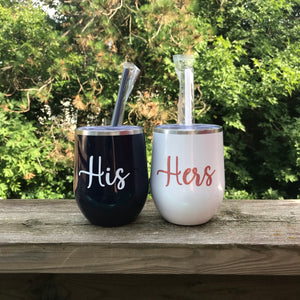 His and Hers wine tumblers wedding gift